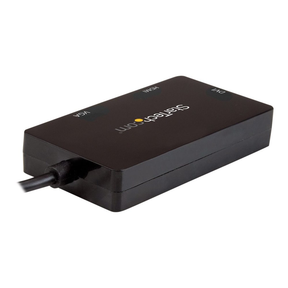 StarTech.com StarTech.com USB-C-videoadapter med flera portar - 3-i-1 - 4K 30Hz - svart - videokort - HDMI / DVI / VGA / USB - 15 cm