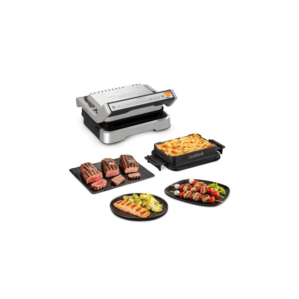 Tefal Tefal OptiGrill 4in1 GC774D30, Svart, Silver, Rektangulär, K...