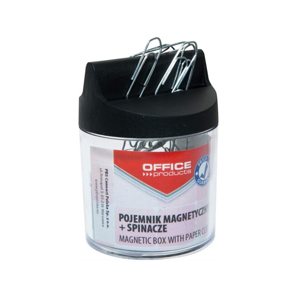 Office Products KONTORSPRODUKTER magn. clipslåda, rund, med gem, transparent