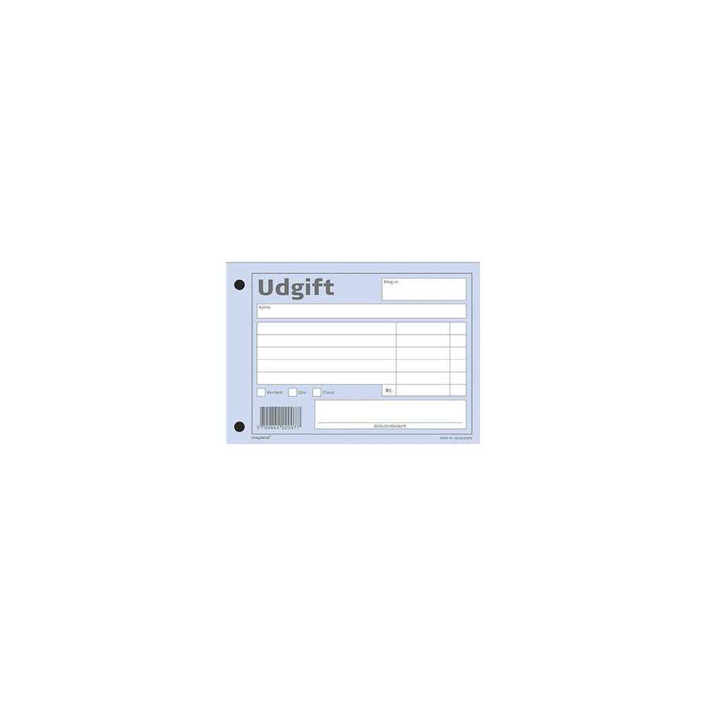 BURDE FÖRLAGS AB Mayland - kostnadsformulär - 100 ark - 200 x 148 mm