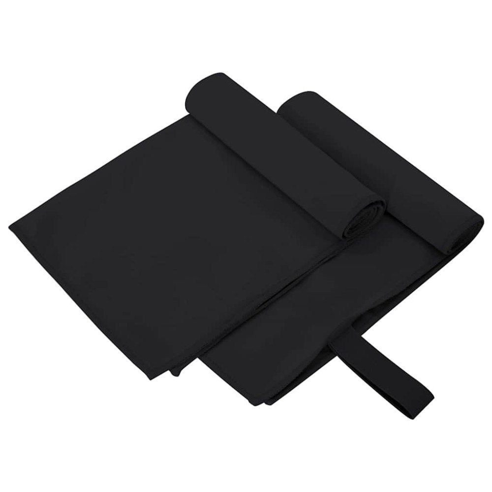 vidaXL Sporthanddukar 2 pcs Svart 50 x 30 cm Polyester och polyamid