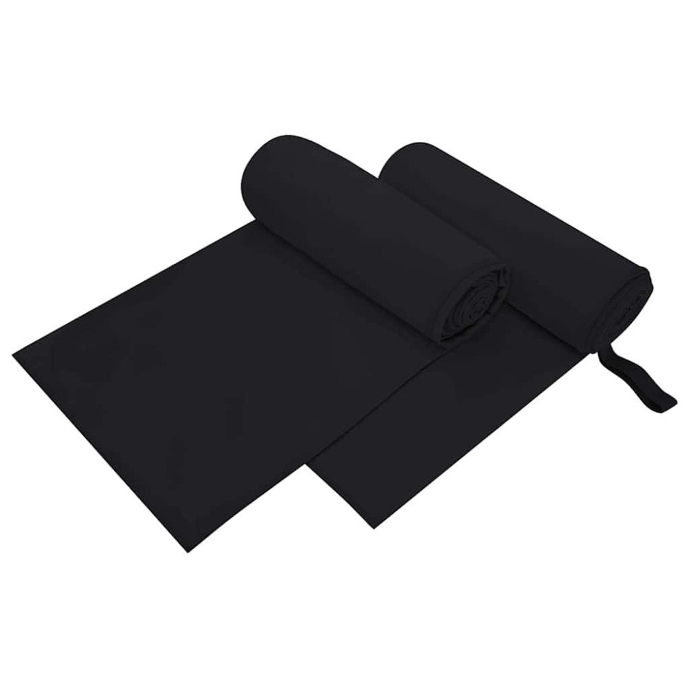 vidaXL Sporthanddukar 2 pcs Svart 200 x 100 cm Polyester och polyamid
