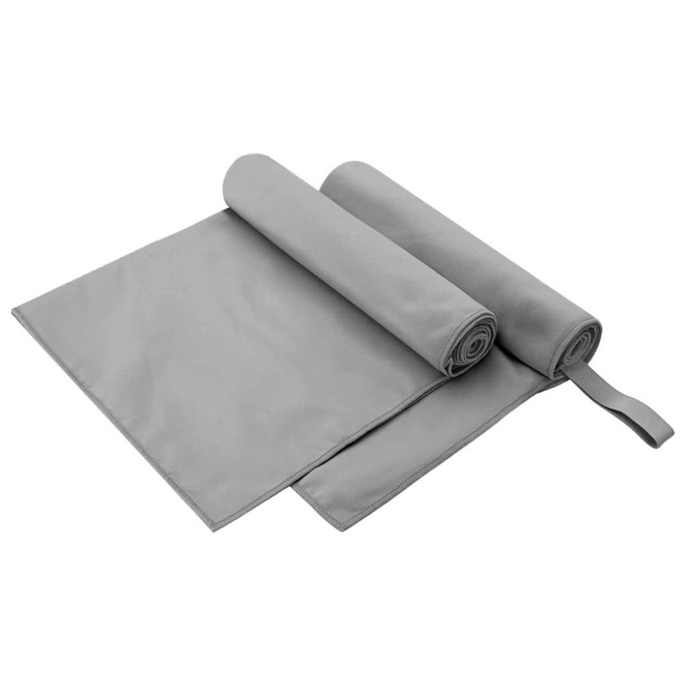 vidaXL Sporthanddukar 2 pcs Mörkgrå 100 x 50 cm Polyester och polyamid