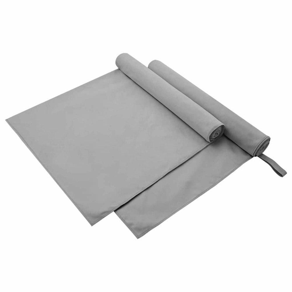vidaXL Sporthanddukar 2 pcs Mörkgrå 90 x 180 cm Polyester och polyamid