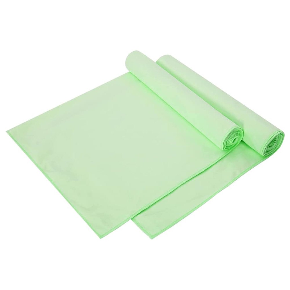 vidaXL Sporthanddukar 2 pcs Grön 140 x 70 cm Polyester och polyamid