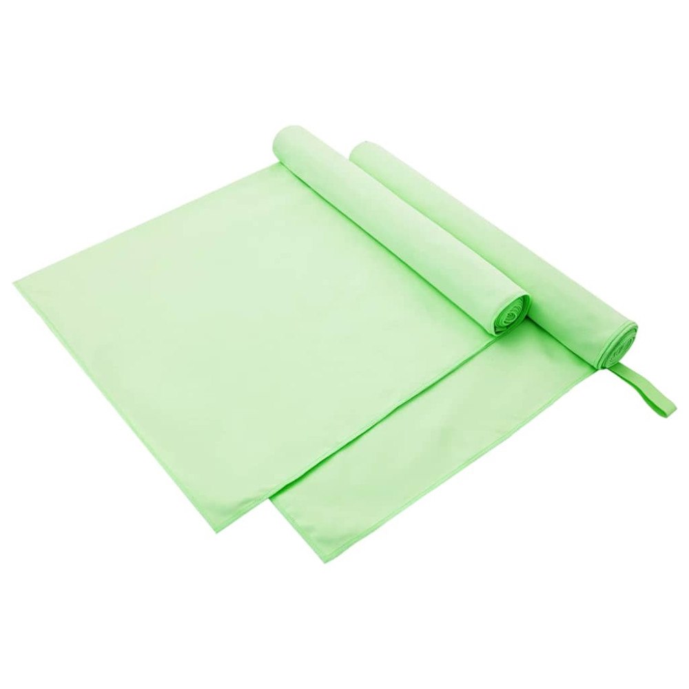 vidaXL Sporthanddukar 2 pcs Grön 180 x 90 cm Polyester och polyamid