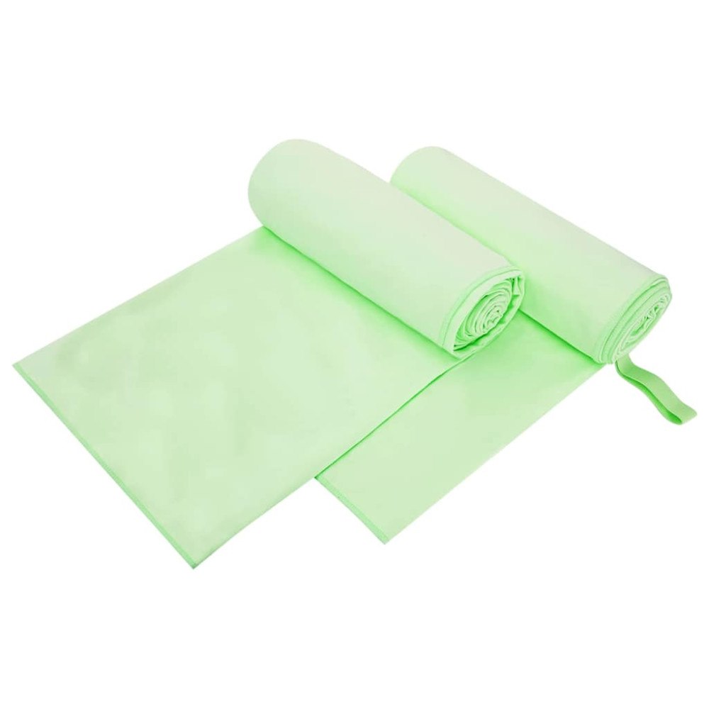 vidaXL Sporthanddukar 2 pcs Grön 200 x 100 cm Polyester och polyamid