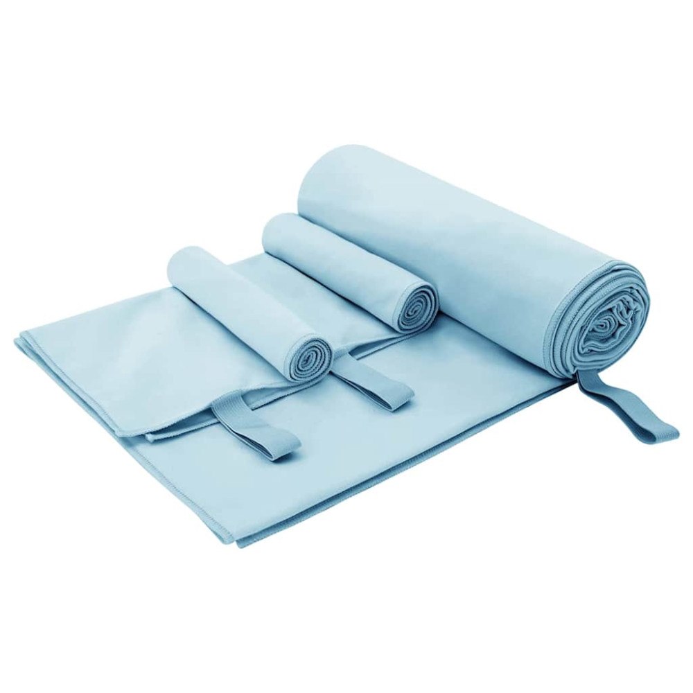 vidaXL Sporthandduk Set 3 pcs Blå Polyester och polyamid