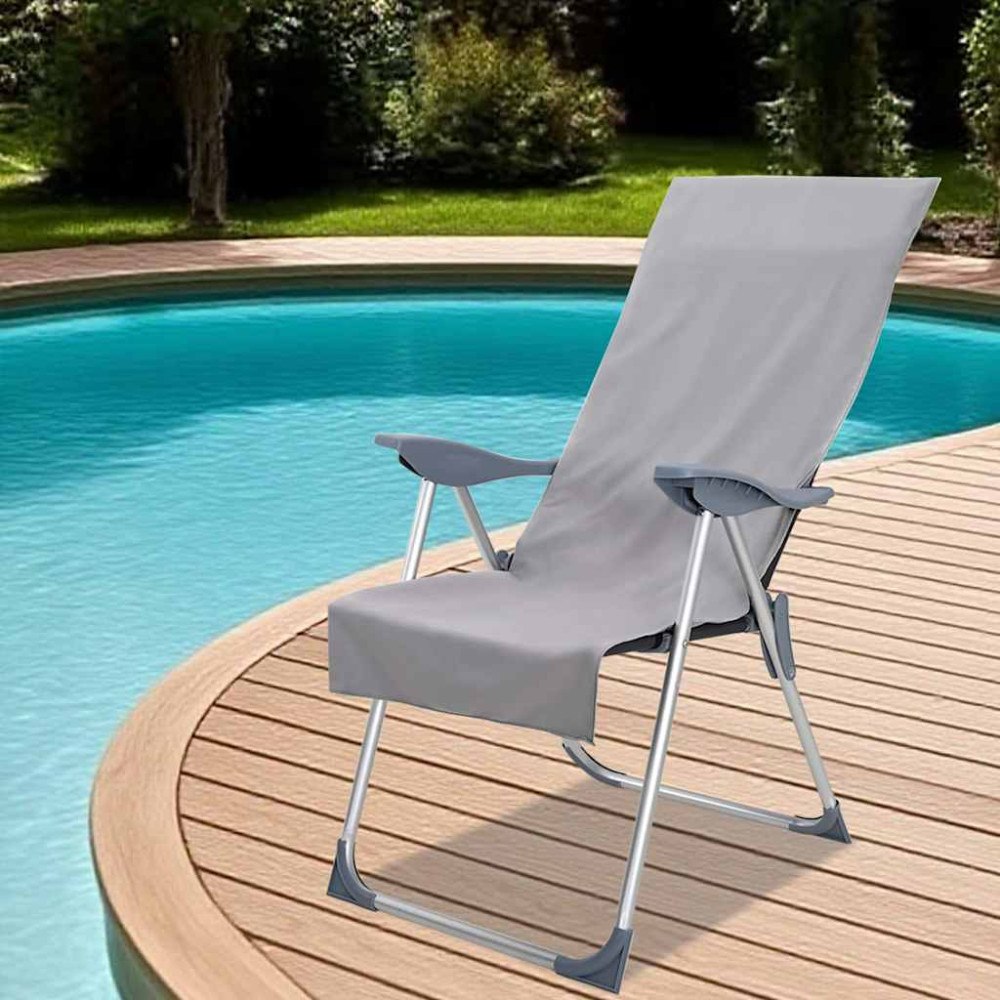 vidaXL Utomhus Stols Handdukar 2 pcs Mörkgrå 130 x 60 cm