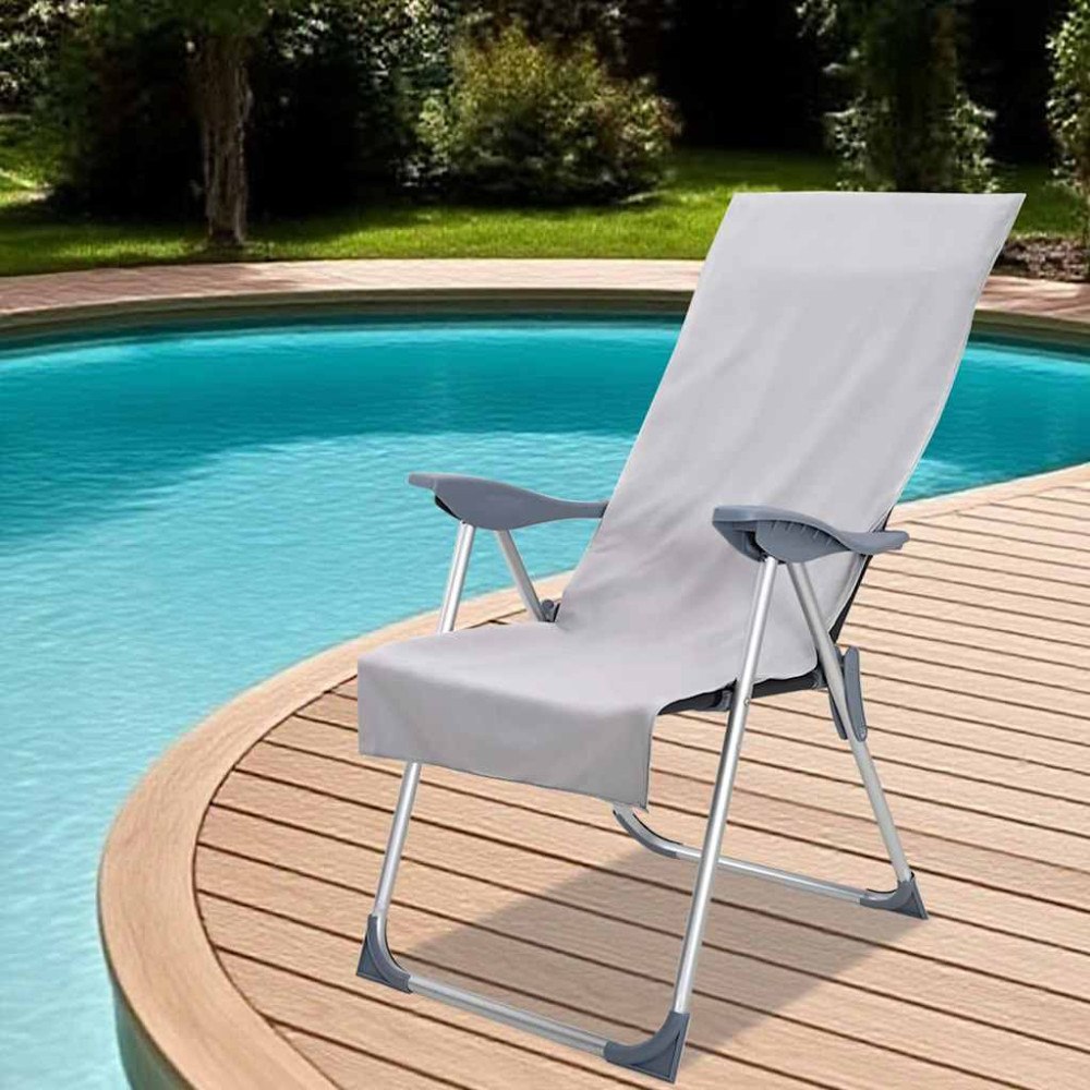 vidaXL Utomhus Stols Handdukar 2 pcs Grå 130 x 60 cm