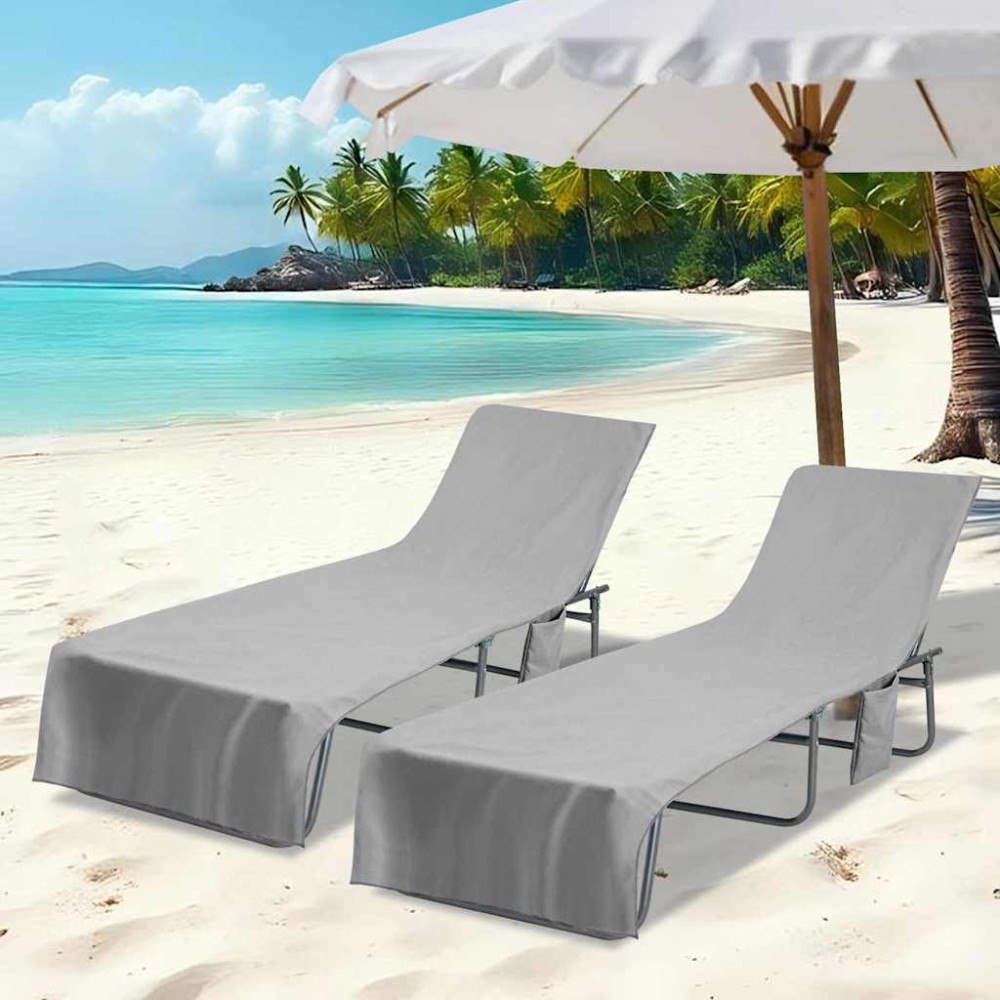 vidaXL Solstolshanddukar 2 pcs Mörkgrå 210 x 75 cm