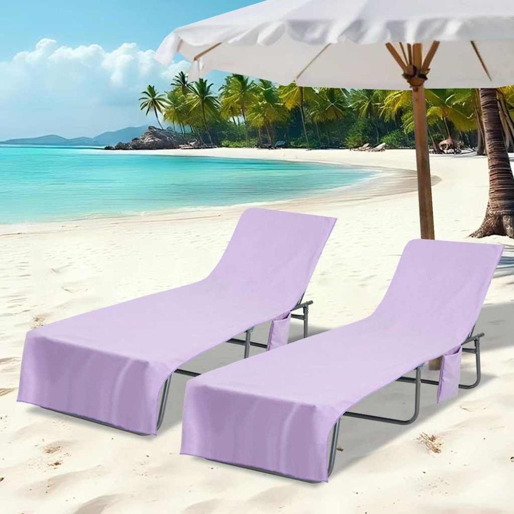 vidaXL Solstolshanddukar 2 pcs Lila 210 x 75 cm Polyester och polyamid