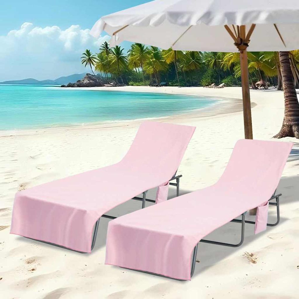 vidaXL Solstolshanddukar 2 pcs Rosa 210 x 75 cm Polyester och polyamid