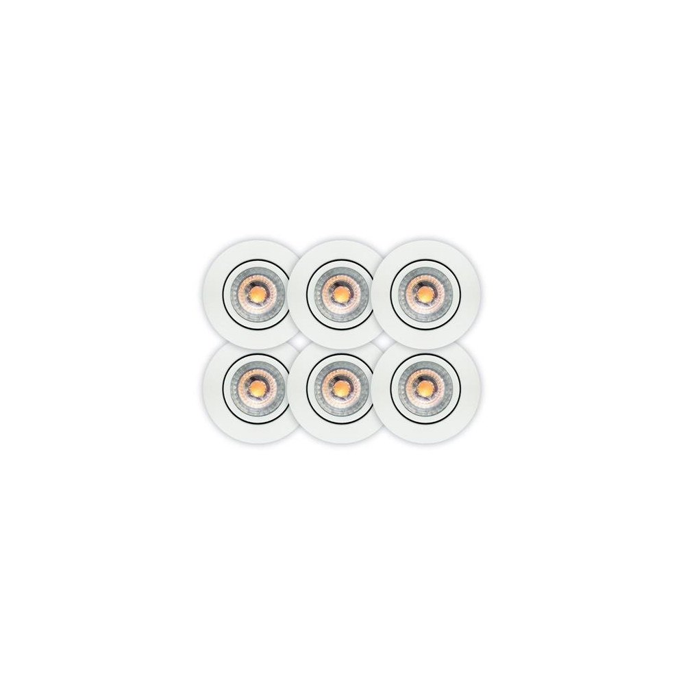 Scan Products  D.T. Luna Low profile 6-pack ISO Mat Hvid 3000K 370lm 6,2W DIM IP...