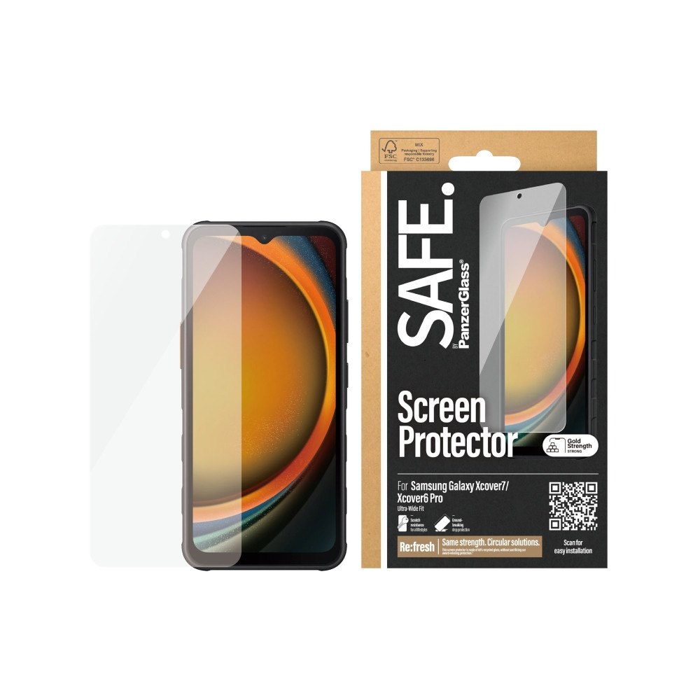 PanzerGlass SAFE. by PanzerGlass - skärmskydd för mobiltelefon - ultrabred passning