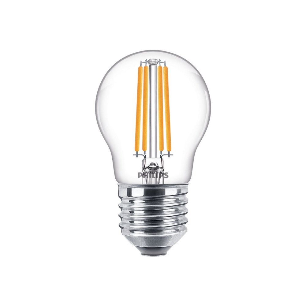 Philips Philips - LED-glödlampa med filament - form: P45 - klar finish - E27 - 6.5 W - varmt vitt ljus - 2700 K