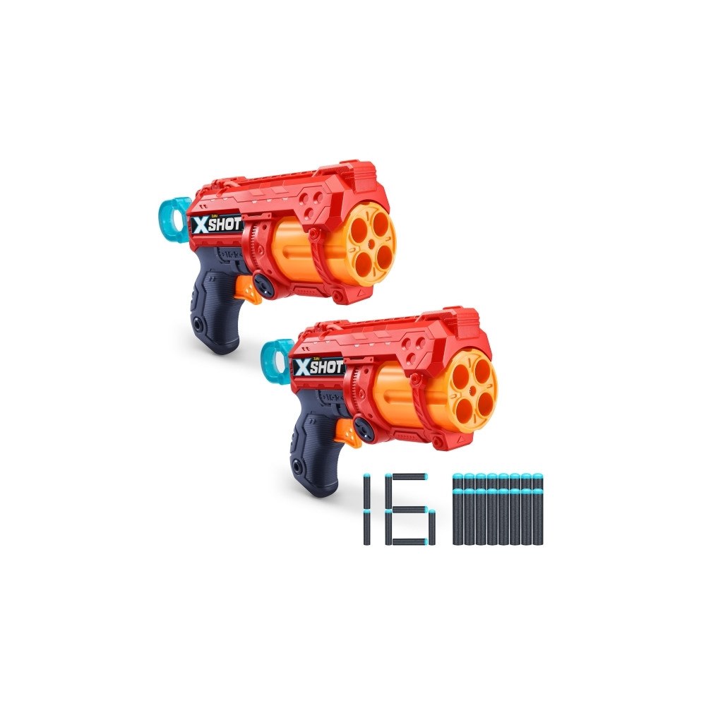 XSHOT X-Shot Excel Double Fury 4 Combo Foam Blaster Pack (16 Darts...