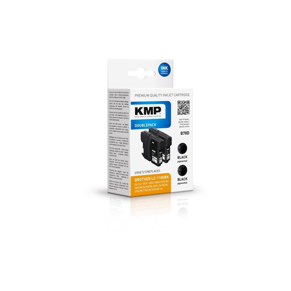 KMP KMP B78D, Pigmentbaserat bläck, 12,7 ml, 900 sidor, 2 styck,...