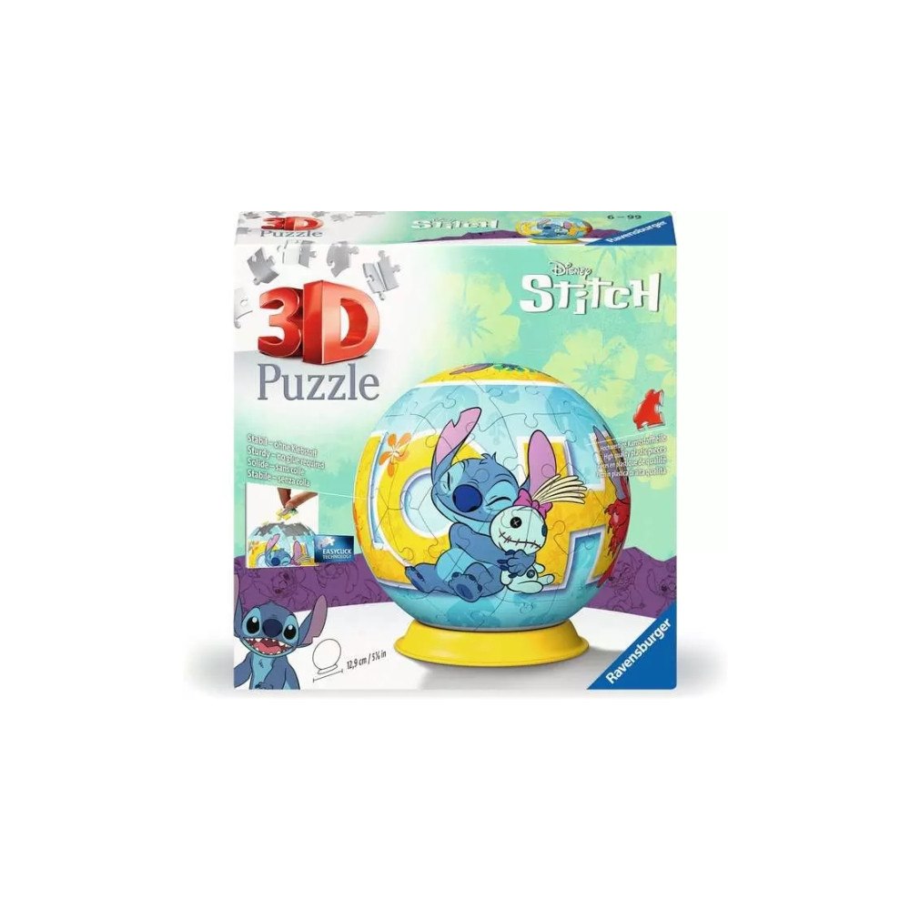 Ravensburger Ravensburger 3D Puzzle Ball: Disney Stitch, 73 styck, Teckna...