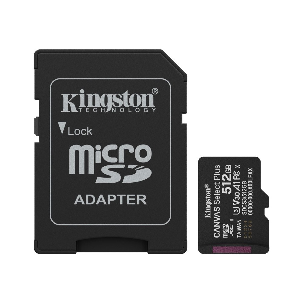 Kingston Technology Kingston Canvas Select Plus - flash-minneskort - 512 GB - mikroSDXC UHS-I