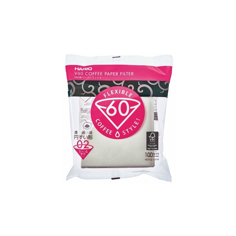HARIO Hario VCF-02-100W, Bägare, Kaffefilter, engångs, papper, Vit...