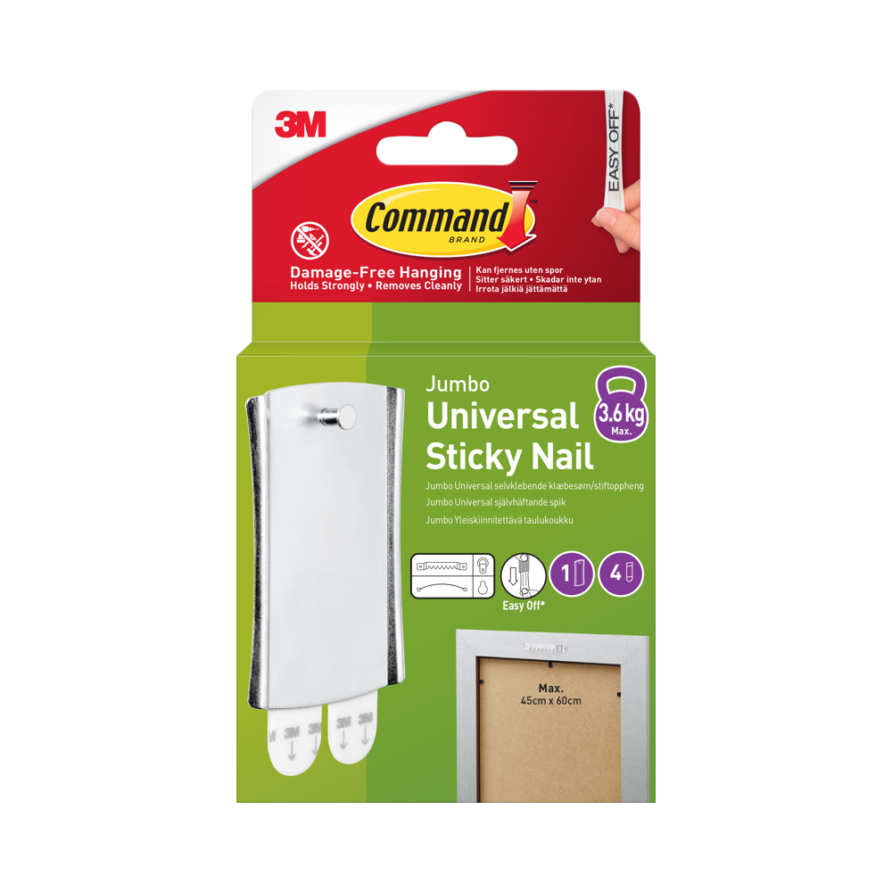 3M 3M Command Jumbo 1 Hook + 4 strips Large