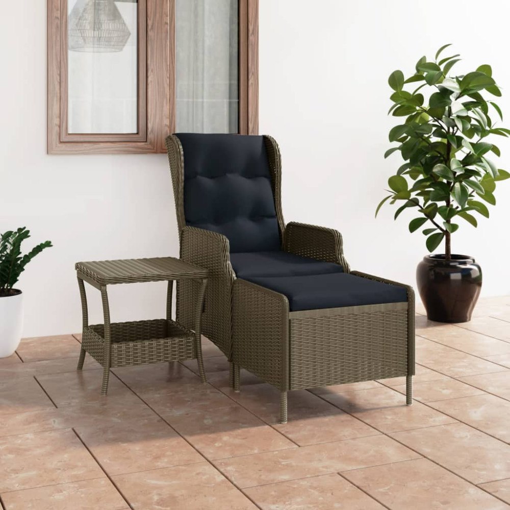 vidaXL Loungegrupp för trädgården med dynor 2 delar konstrotting brun