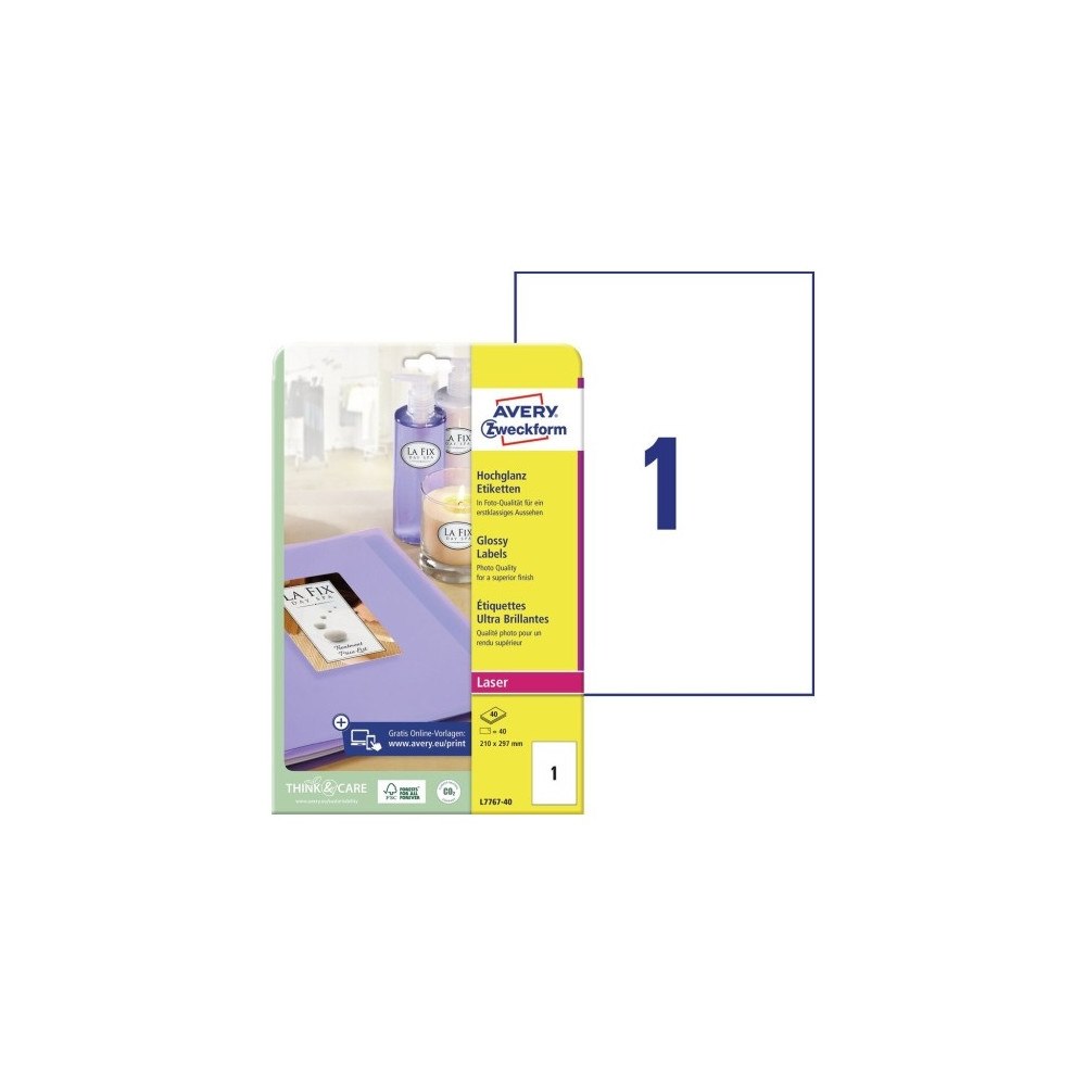 AVERY Avery - fotopapper - blank - 40 ark - 209 x 295 mm