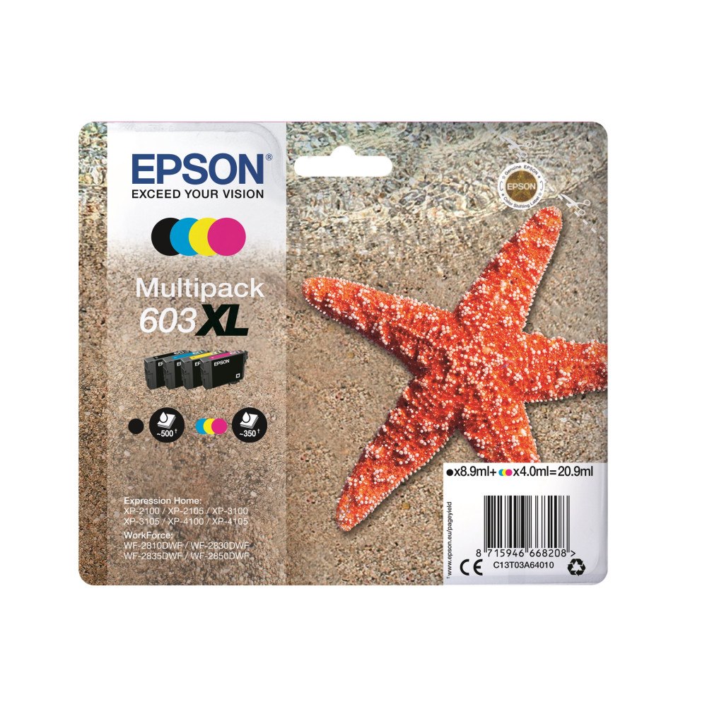 EPSON Epson 603XL Multipack - 4-pack - XL - svart, gul, cyan, magenta - original - bläckpatron