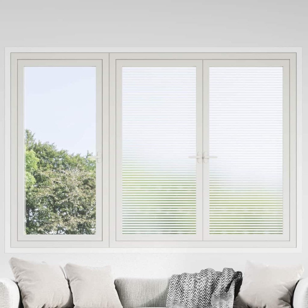 vidaXL Självhäftande Fönsterfilm Frostade ränder 90 x 500 cm PVC