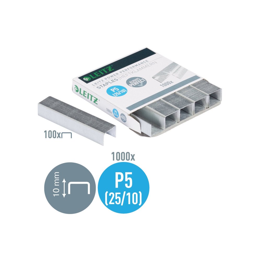 LEITZ Leitz - klamrar - 25/10 - paket med 1000