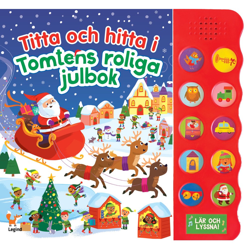 Legind A/S Titta och hitta i Tomtens roliga julbok : med 10 ljudknappar (bok, board book)