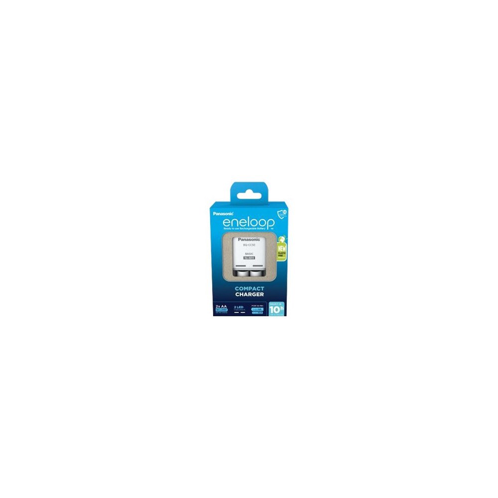 Panasonic Panasonic eneloop Basic BQ-CC50 batteriladdare - 2 x AA-typ - NiMH - Eurokontakt