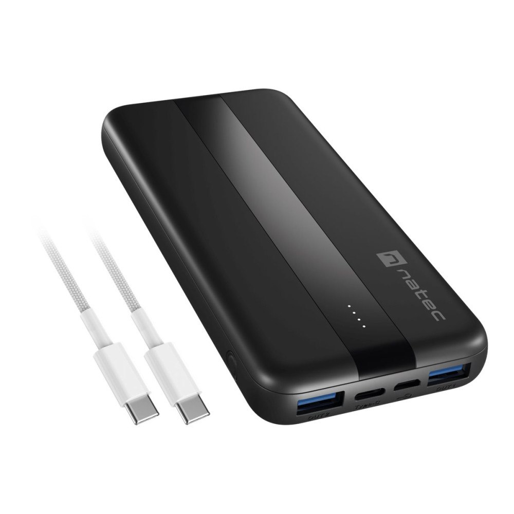 NATEC Natec TREVI SLIM Q strömförsörjningsbank - Li-pol - 24 pin USB-C, 2 x USB - 20 Watt