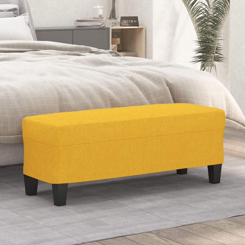 vidaXL Bänk ljusgul 100x35x41 cm tyg