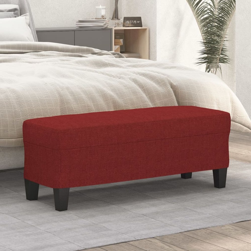 vidaXL Bänk vinröd 100x35x41 cm tyg