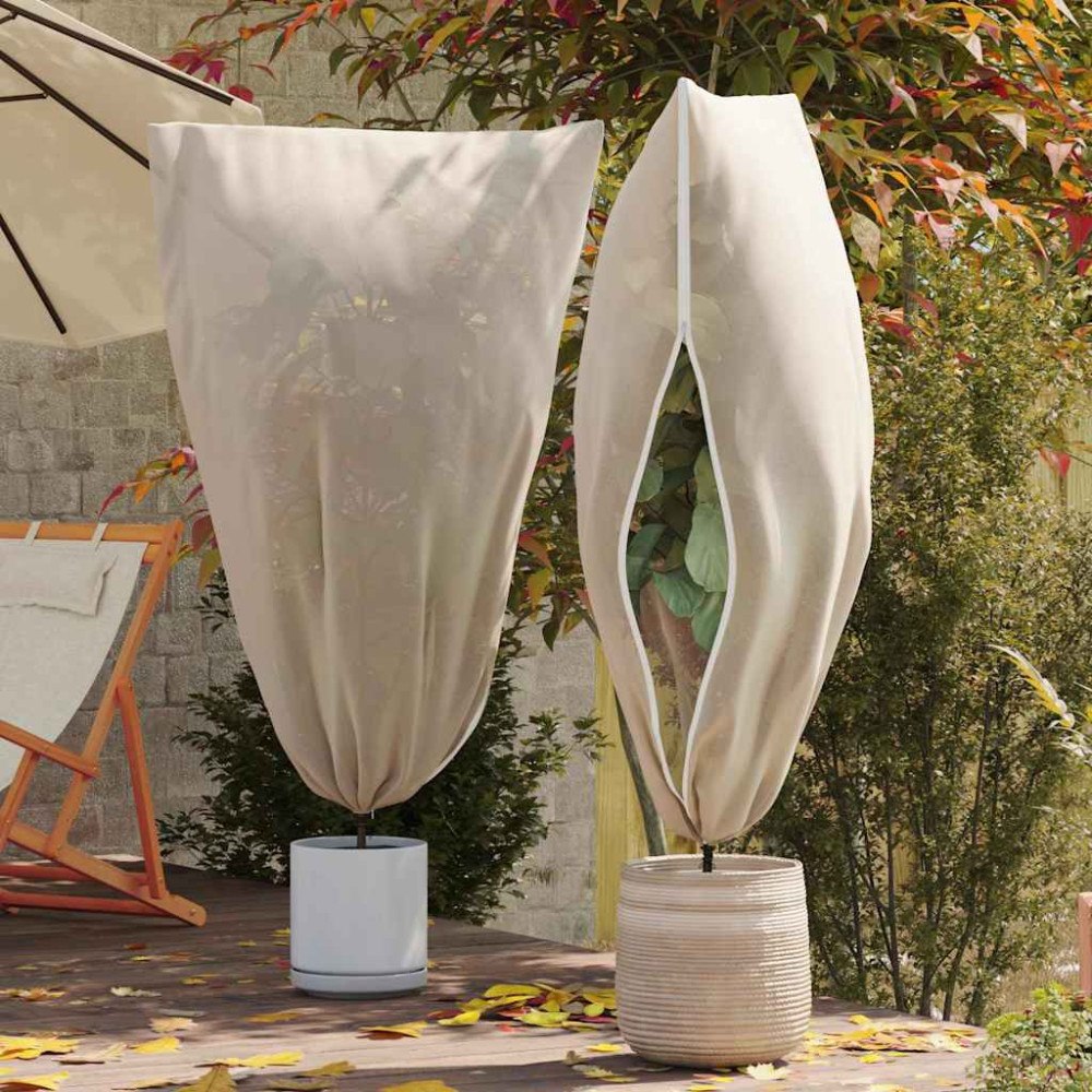 vidaXL Frostskydd för växtfleeceöverdrag 5 pcs Beige 1,55 x 1 m