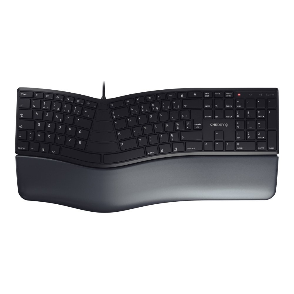 CHERRY CHERRY KC 4500 ERGO - tangentbord - AZERTY - fransk - svart Inmatningsenhet