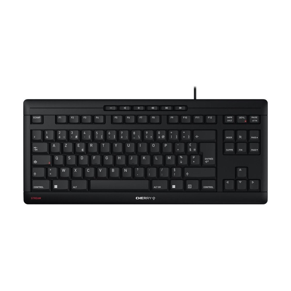 CHERRY CHERRY STREAM KEYBOARD TKL - tangentbord - AZERTY - fransk - svart Inmatningsenhet