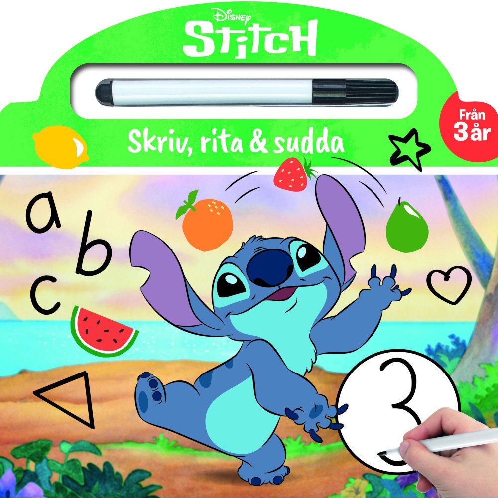 Karrusel Forlag Cargo Int Aps Skriv, rita & sudda Stitch (bok, board book)
