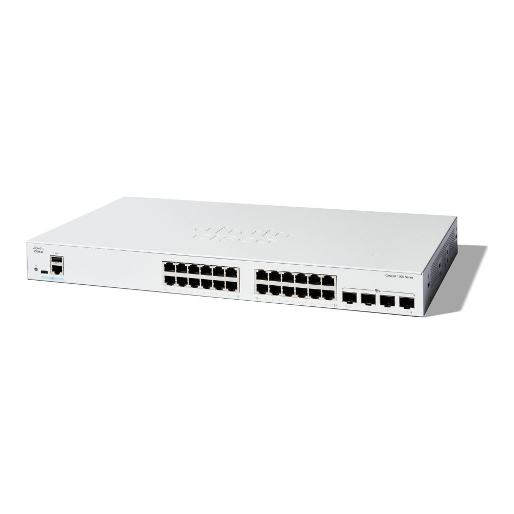Cisco Systems Cisco Catalyst 1300-24T-4X - switch - 24 portar - Administrerad - rackmonterbar