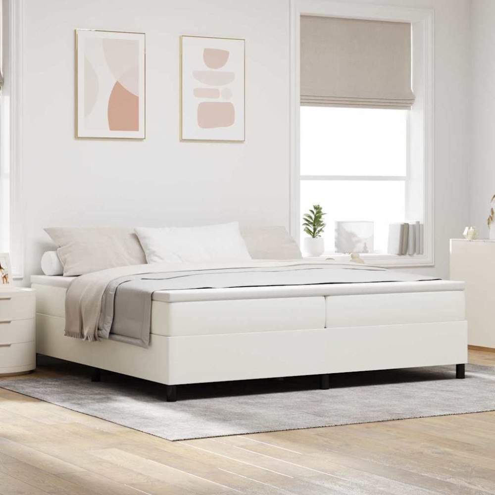 vidaXL Bäddfjäder Grädde och vit 200 x 200 cm Kordread tyg