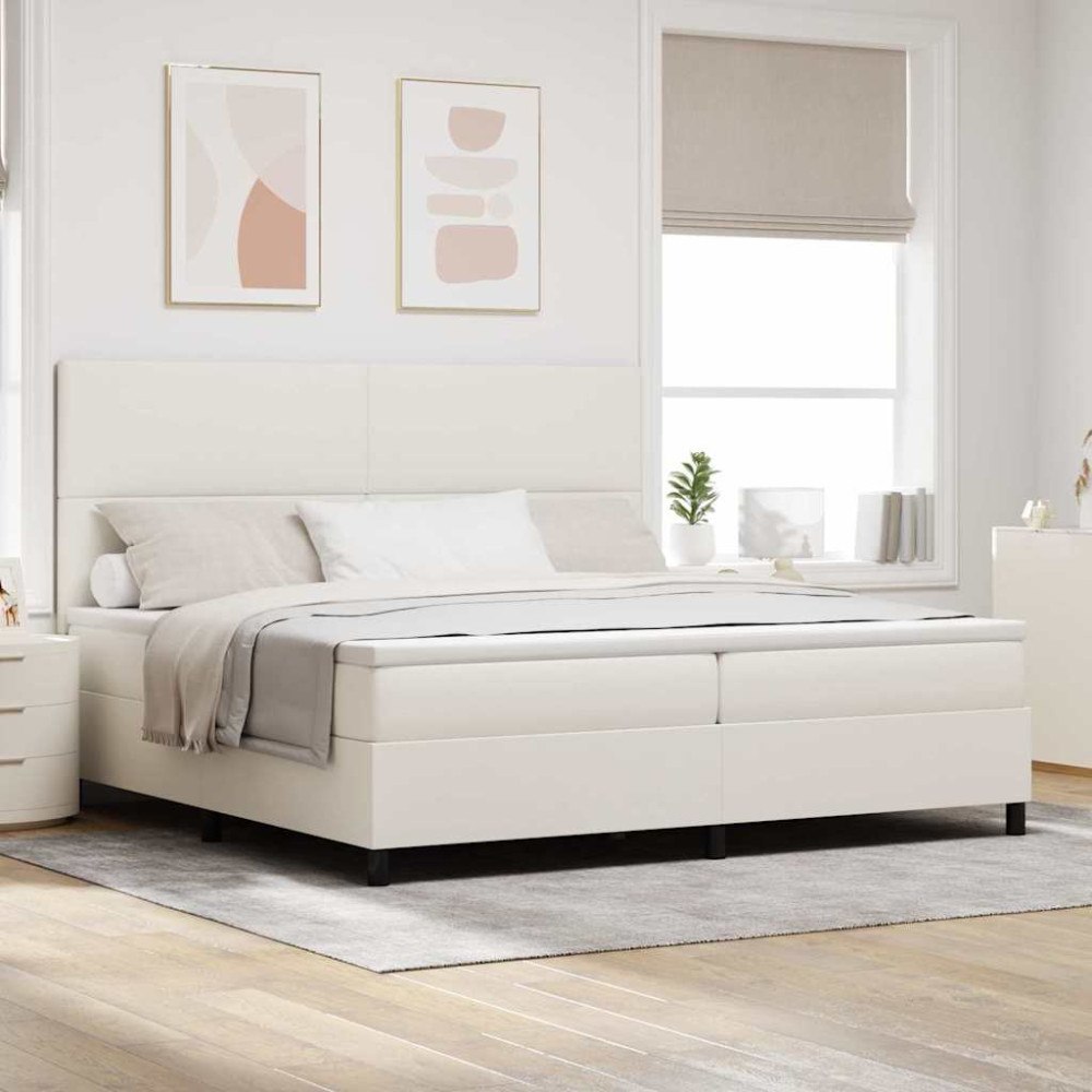 vidaXL Bäddfjäder Grädde och vit 200 x 200 cm Kordread tyg
