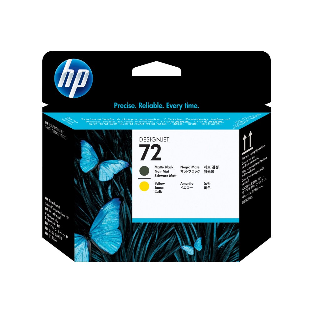 HP HP 72 - gul, mattsvart - skrivhuvud