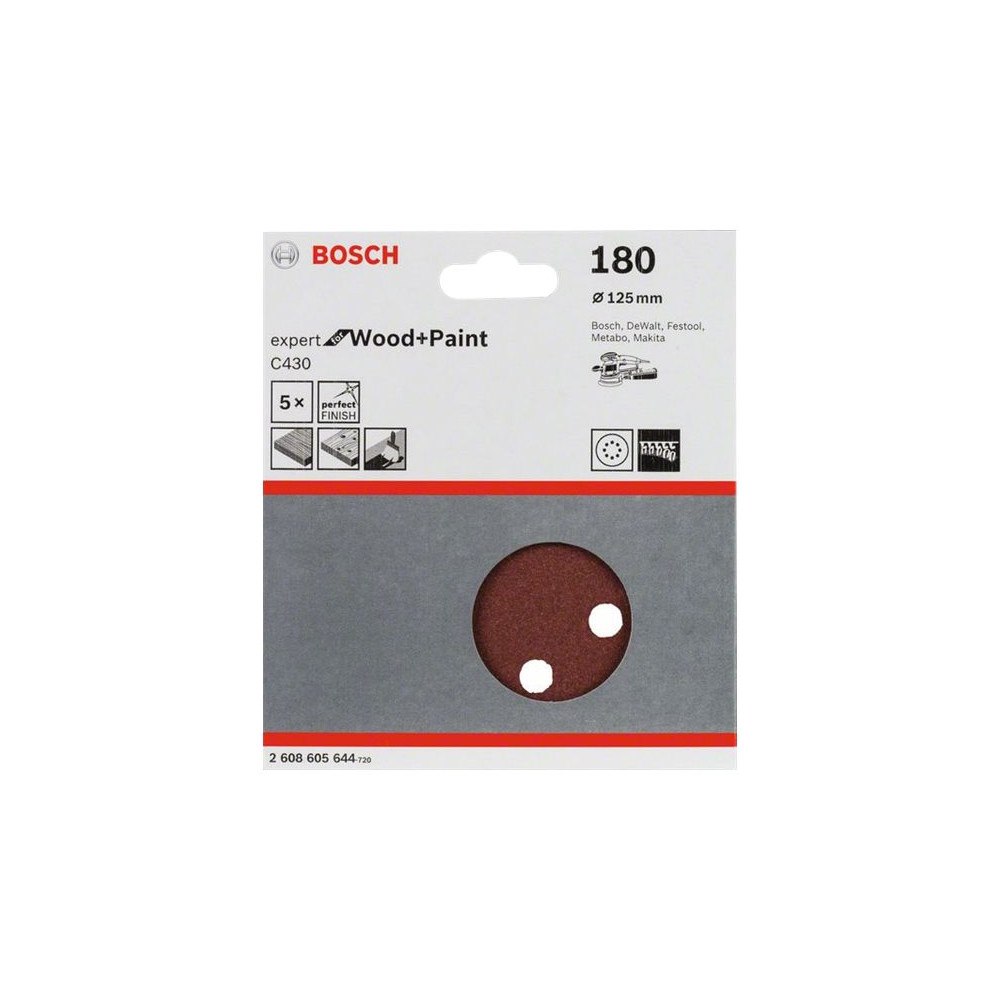 Bosch Powertools Bosch Expert for Wood and Paint C430 - sandpapperssats - 5 delar
