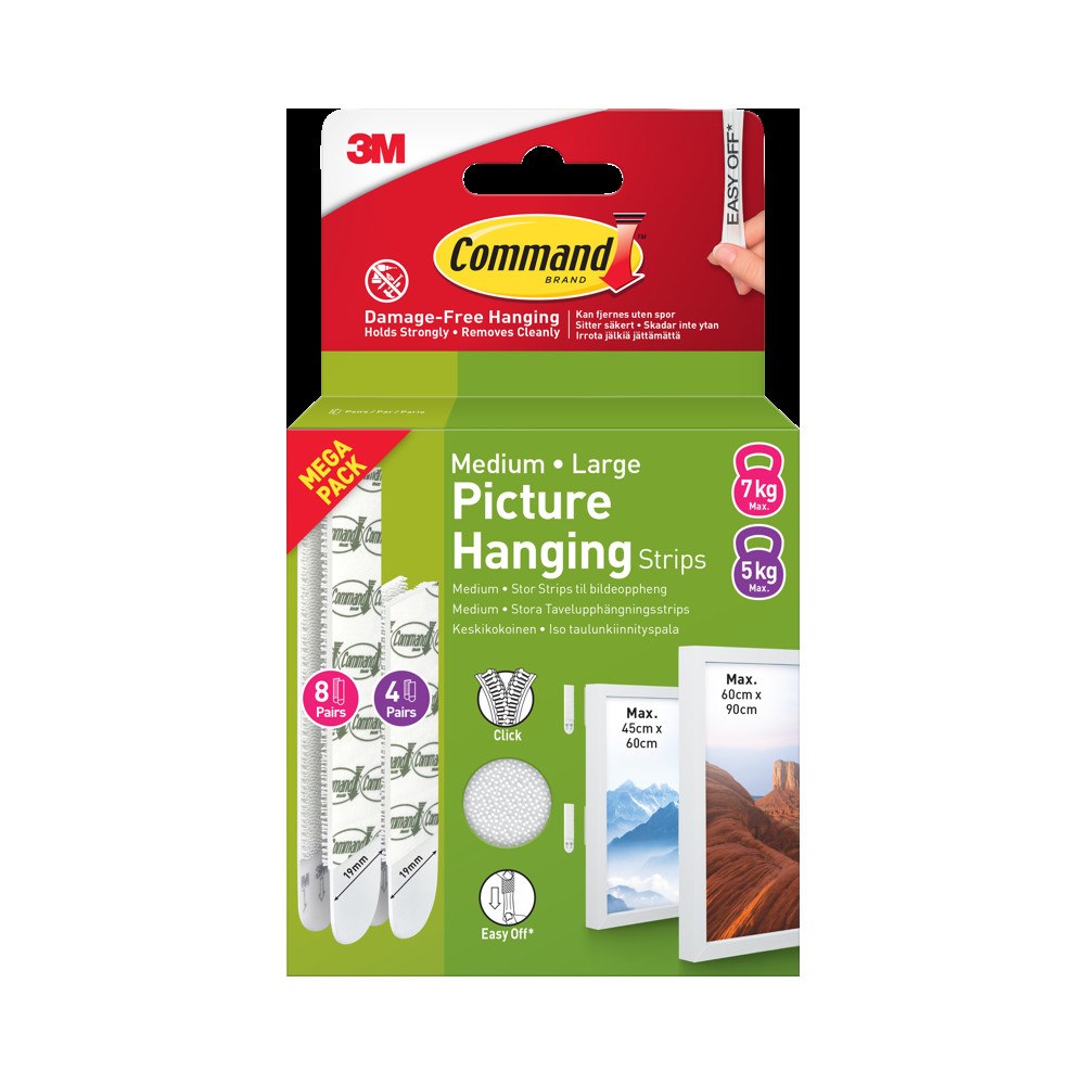 3M 3M Command Strips V-Pack White  4 Sets M + 8 Sets