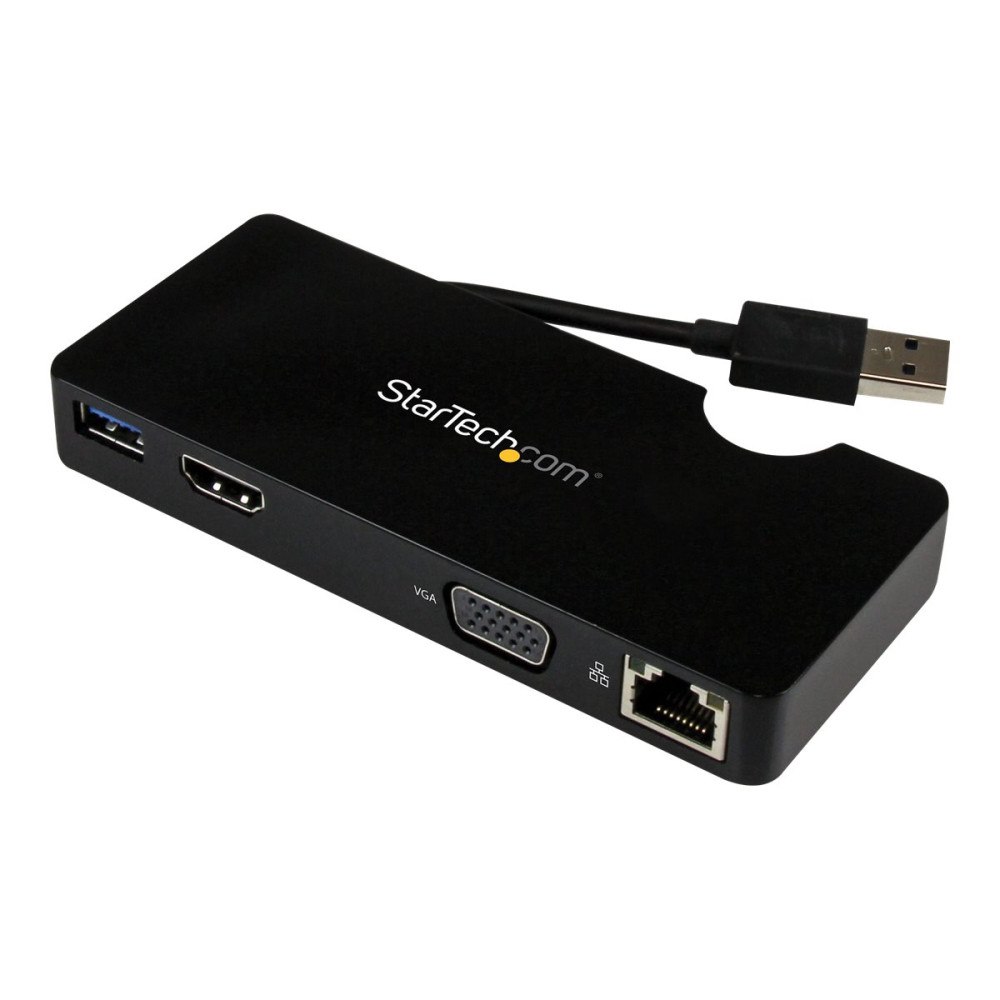 StarTech.com StarTech.com USB 3.0 to HDMI or VGA Adapter Dock - USB 3.0 Mini Docking Station w/ USB, GbE Ports - Portable Universal L...
