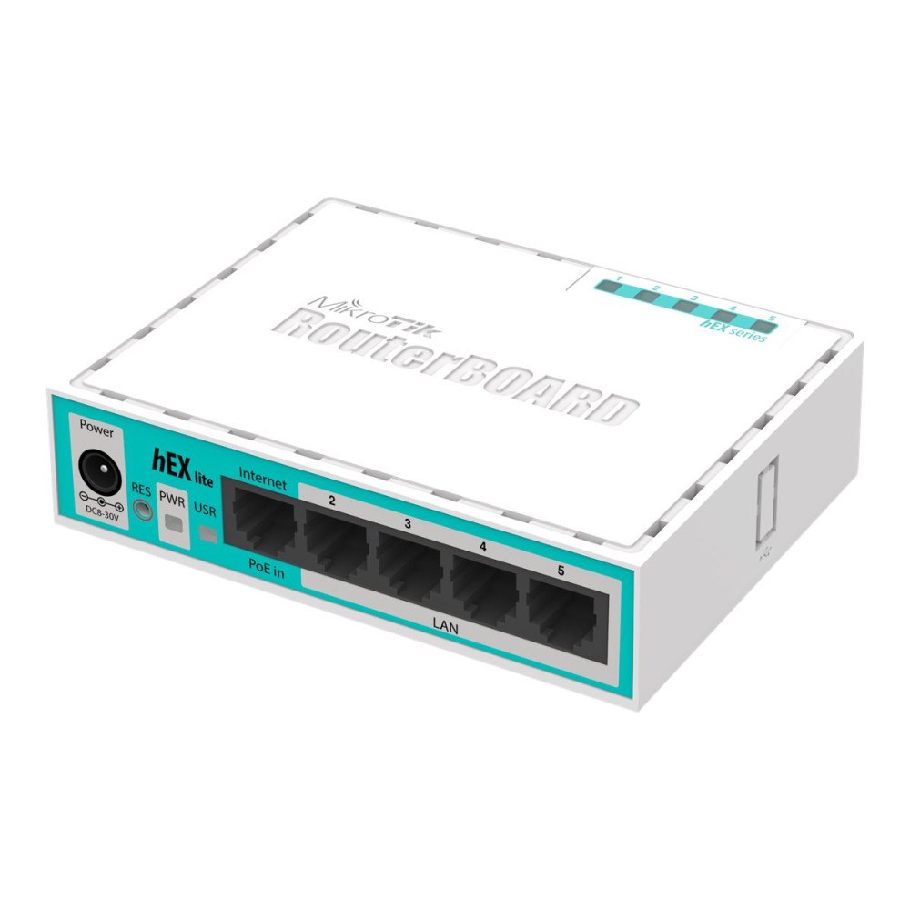 MikroTik MikroTik RouterBOARD hEX lite RB750r2 - router - skrivbordsmodell
