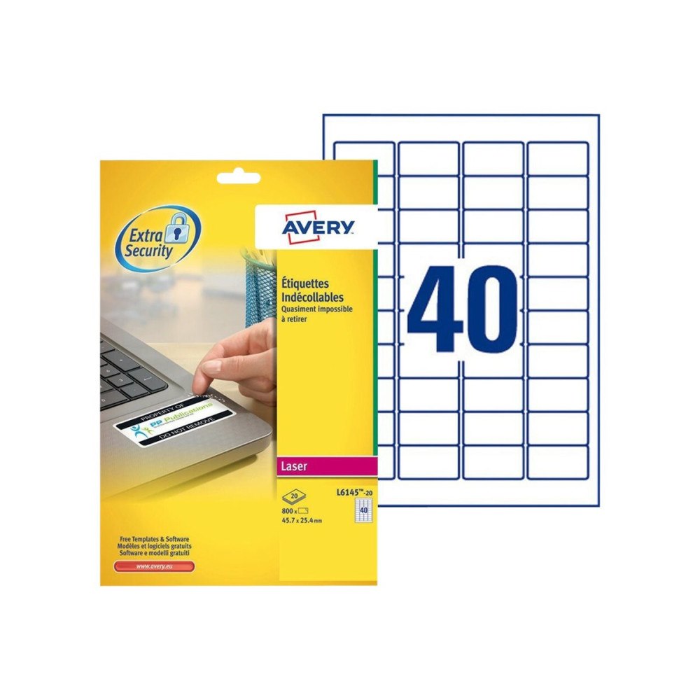 AVERY Avery NoPeel Labels L6145 - etiketter - 800 etikett (er) - 25.4 x 45.7 mm