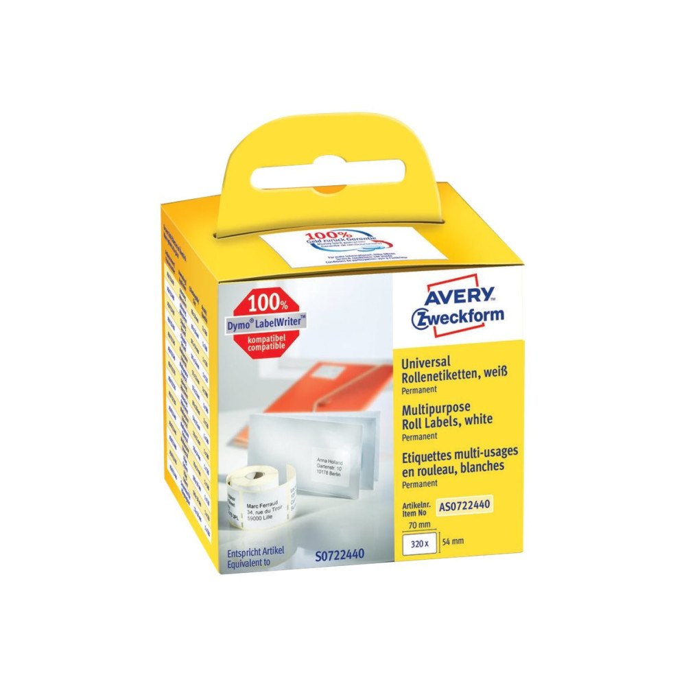 AVERY Avery Zweckform - etiketter - 320 etikett (er) - 54 x 70 mm